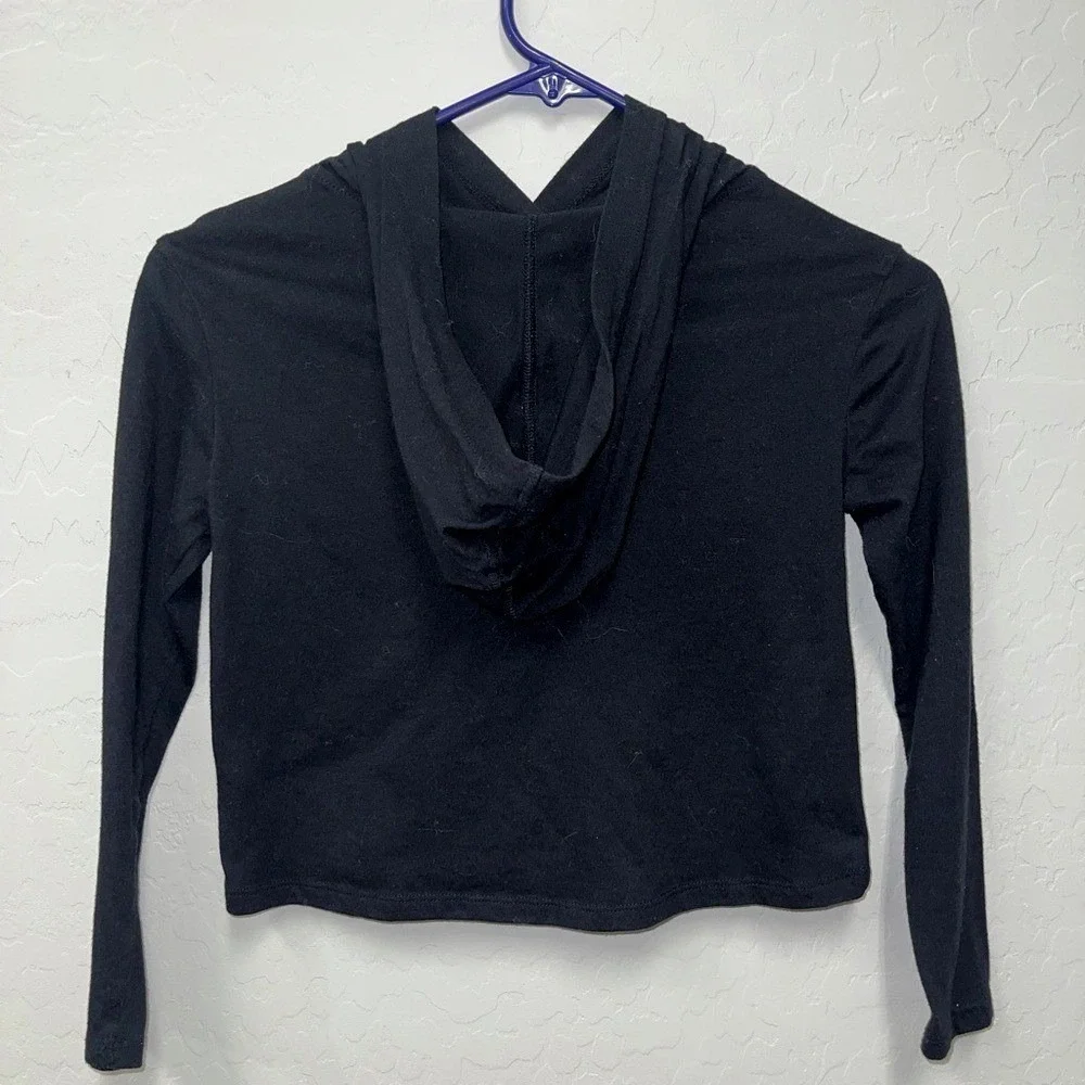 Justice‎ Black Long Sleeve Crop Hoodie You Got This Girls Size 6 7